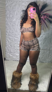 Mesh Cheetah Print Set