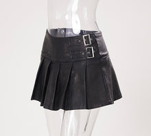 Load image into Gallery viewer, Ashy Wash Black Leather “Mini Skirt “
