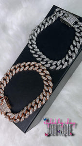 Cuban anklet’s Bracelet (Rose Gold &Silver )