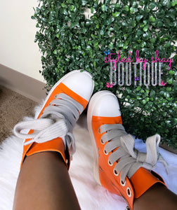 Baddie Leather Sneakers 2.0 (Orange)