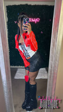 Load image into Gallery viewer, Ashy Wash Black Leather “Mini Skirt “
