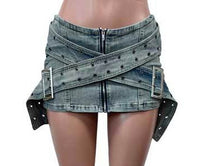 Load image into Gallery viewer, Buckled 2.0 Jean Mini Skirt
