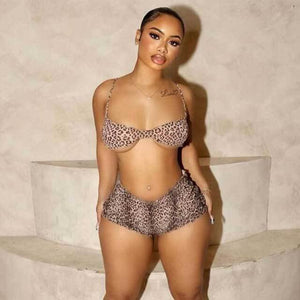 Mesh Cheetah Print Set