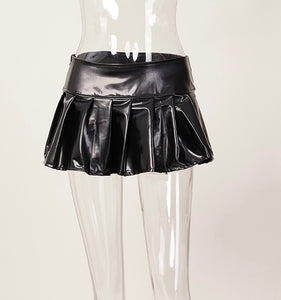 Black Leather Mini Skirt