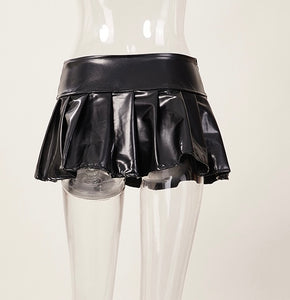 Black Leather Mini Skirt