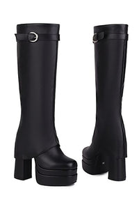 Shark Heel Boots (Black)