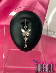 Kenyai Butterfly Clip-on Belly Ring (Fake)